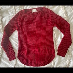 Red Waffle-knit Sweater